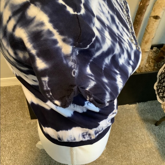 ❌Sold Live Show ❌ BeBe Swarovski Tie Dye Criss Cross Shirt - Picture 4 of 10